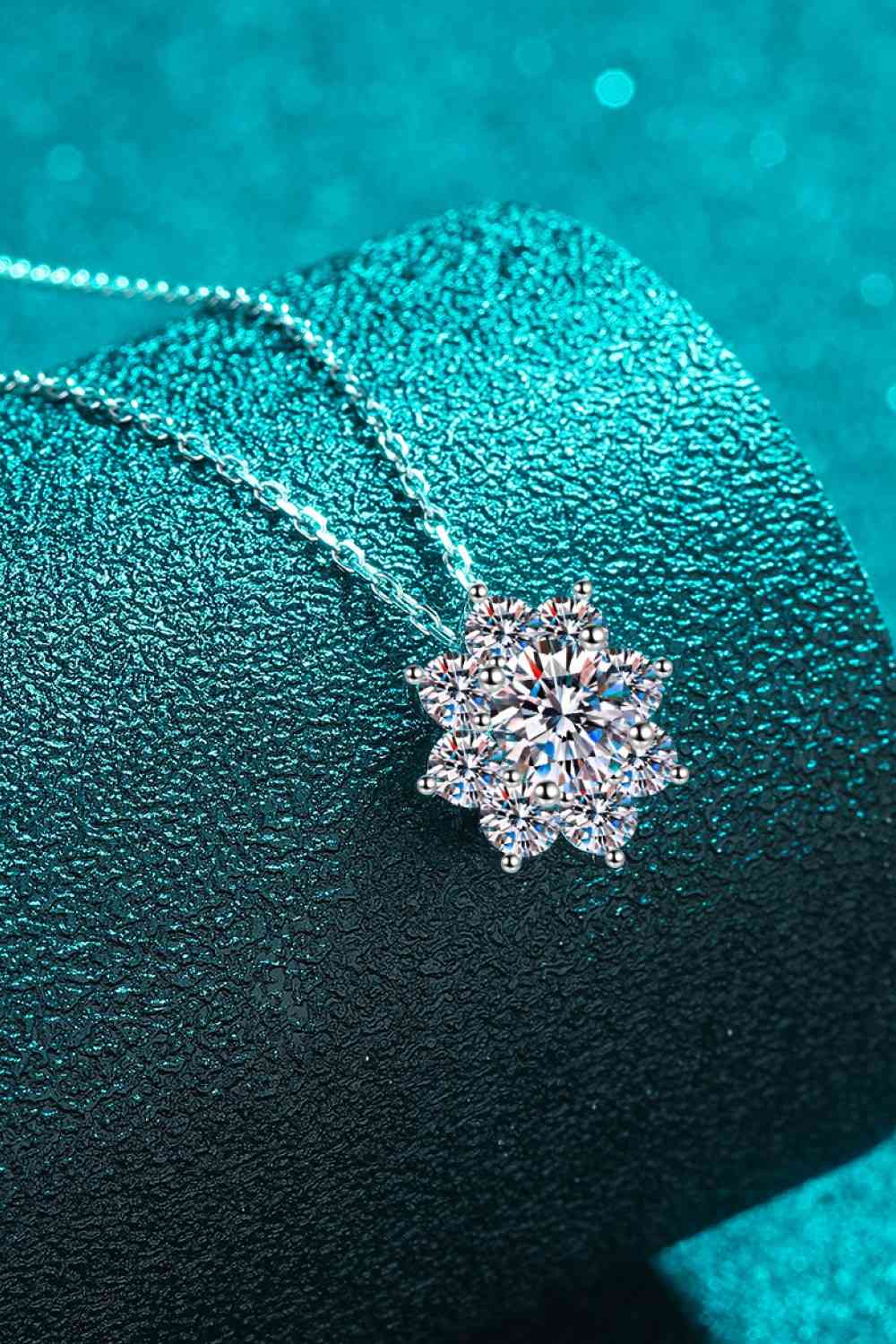 1 Carat Moissanite Floral-Shaped or Snowflake Pendant Necklace - Sydney So Sweet