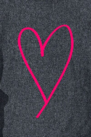 Heart Round Neck Dropped Shoulder Sweatshirt - Sydney So Sweet