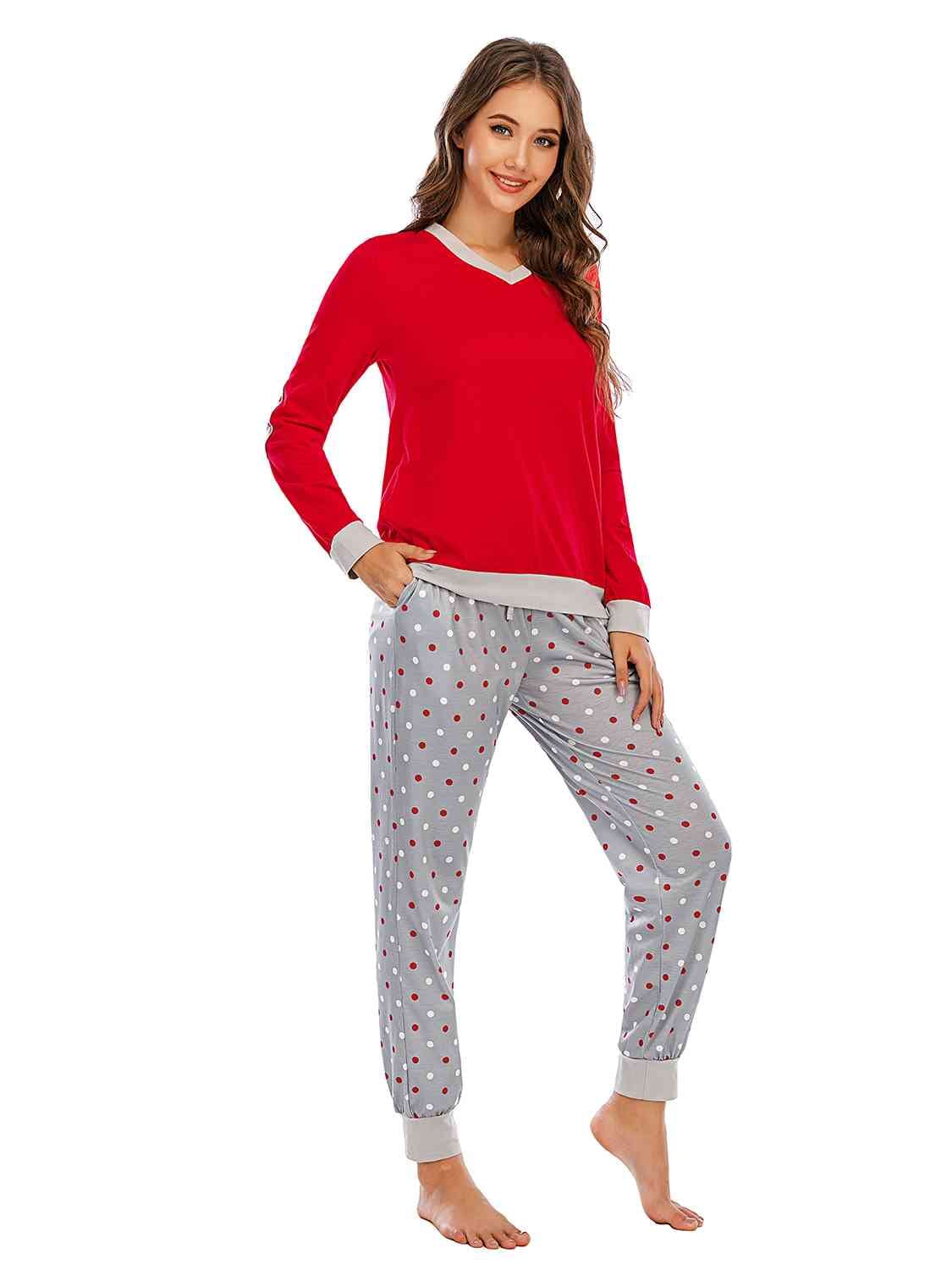 Long Sleeve Top and Polka Dot Pants Set - Sydney So Sweet