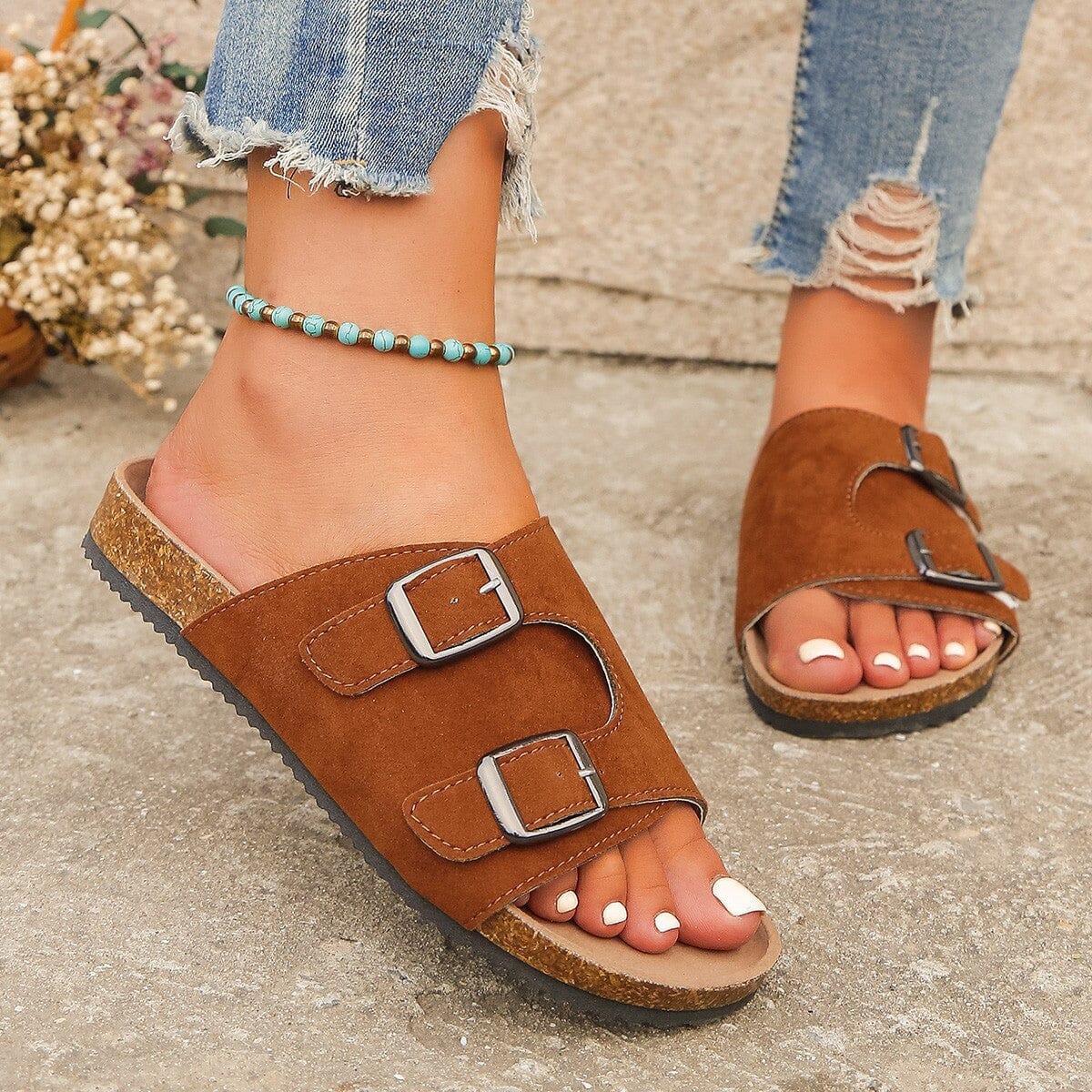 Metal Buckle Open Toe Sandals - Sydney So Sweet