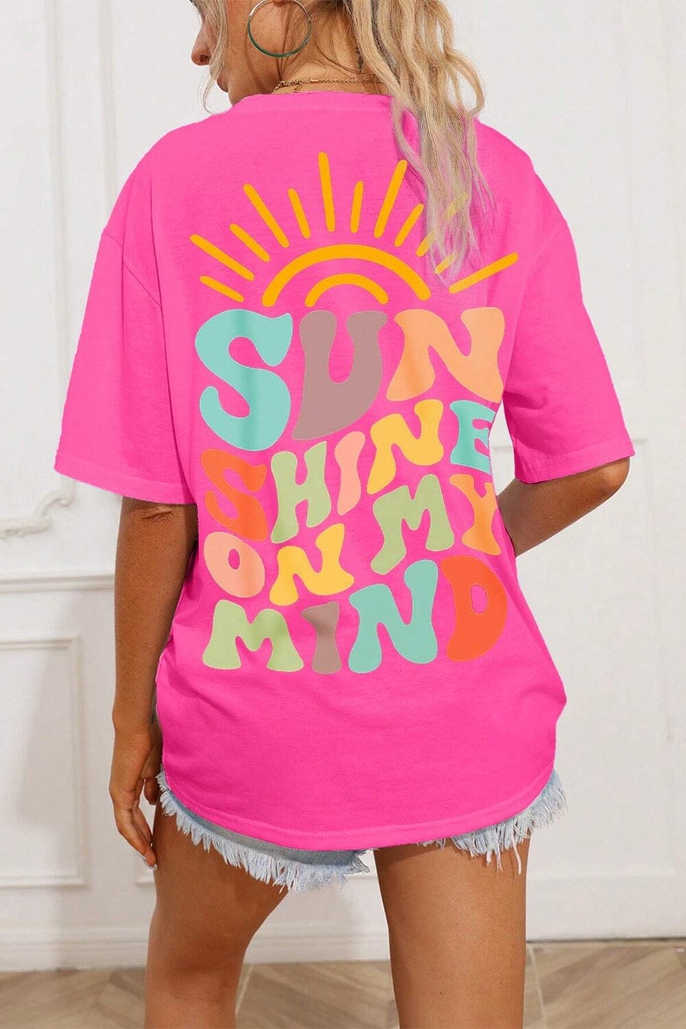 SUN SHINE ON MY MIND Round Neck T-Shirt - Sydney So Sweet