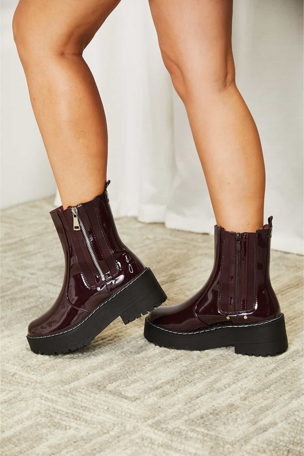 Forever Link Side Zip Platform Boots - Sydney So Sweet