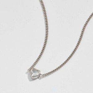 Heart Inlaid Zircon 925 Sterling Silver Necklace - Sydney So Sweet