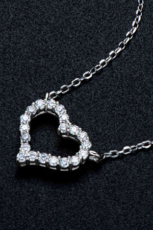 Adored Moissanite Platinum-Plated Heart Necklace - Sydney So Sweet