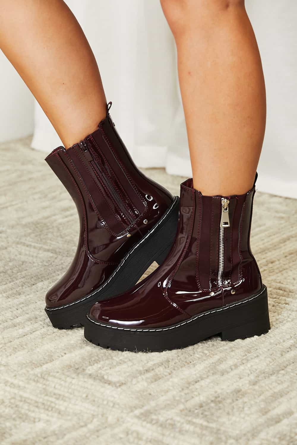 Forever Link Side Zip Platform Boots - Sydney So Sweet