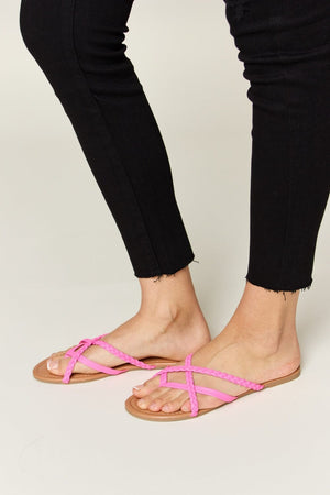 WILD DIVA Crisscross PU Leather Open Toe Sandals - Sydney So Sweet