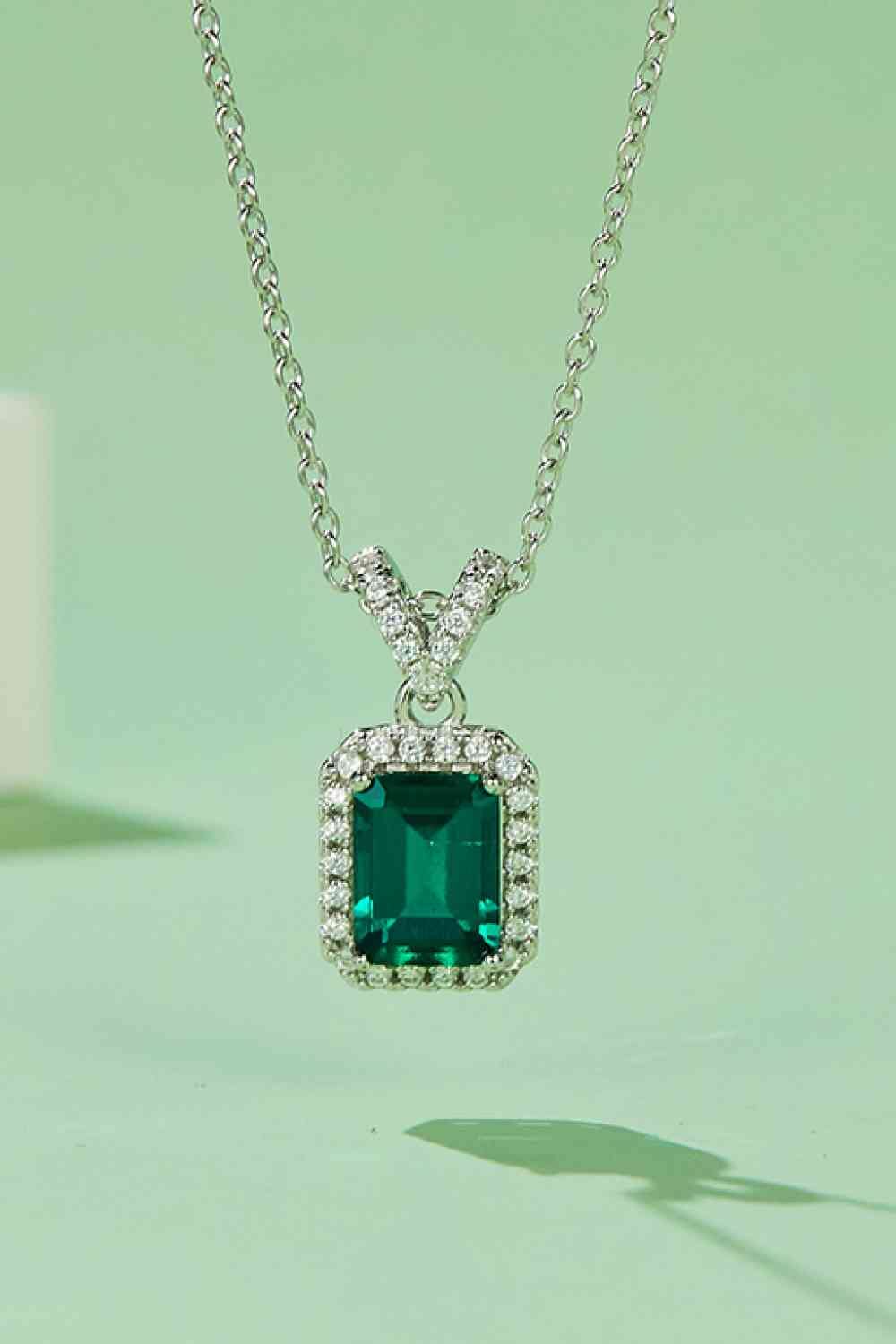 Adored 1.25 Carat Lab-Grown Emerald Pendant Necklace - Sydney So Sweet