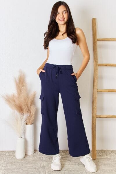 RISEN Drawstring Relaxed Cargo Wide Leg Pants - Sydney So Sweet