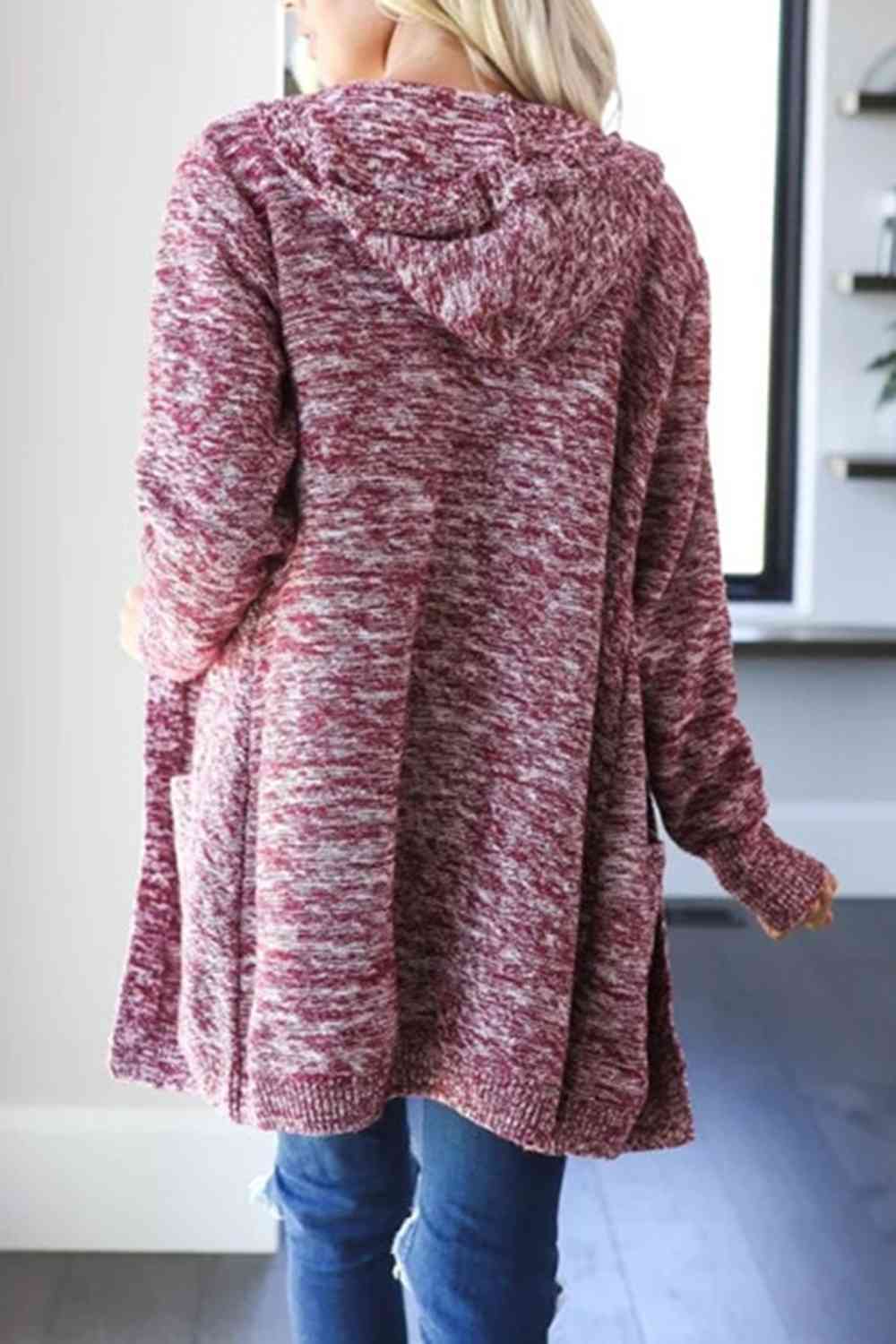 Heathered Open Front Cardigan with Pockets - Sydney So Sweet