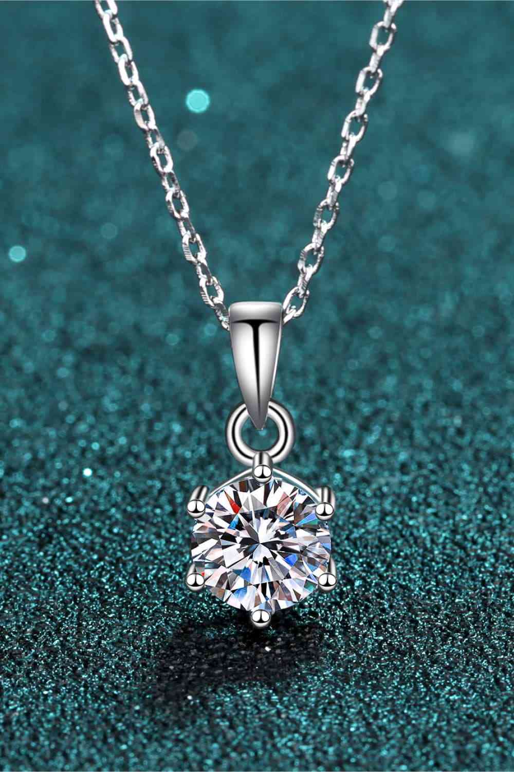 1 Carat Moissanite 925 Sterling Silver Necklace - Sydney So Sweet