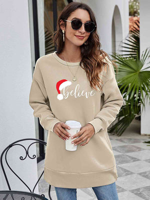 BELIEVE Graphic Tunic Sweatshirt - Sydney So Sweet