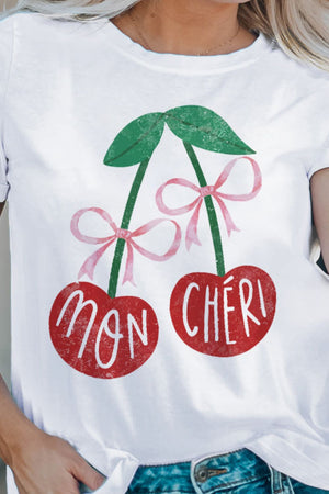 Cherry Round Neck Short Sleeve T-Shirt - Sydney So Sweet